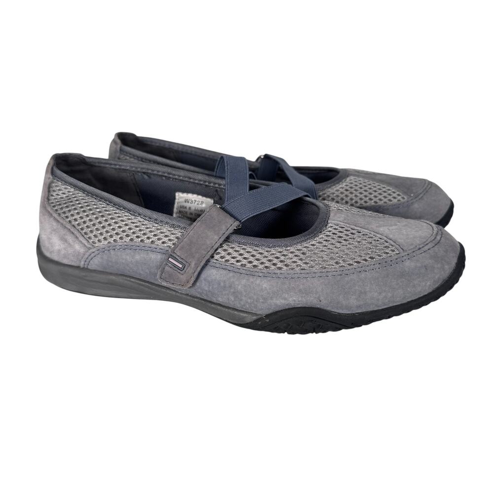 Propet Zigzag Mary Jane‎ Casual Shoes Womens Size 8 Gray Leather Round Toe W3728